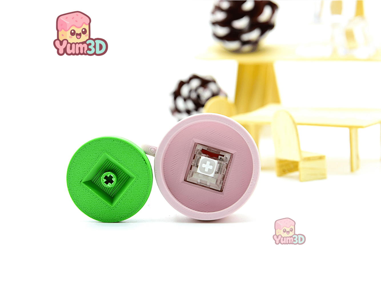🐱 Yum3D Matcha Cat Fidget Clicker Keychain - Cute Backpack